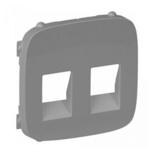 Лицевая панель для аудиорозетки с пружинными зажимами двойной. Алюминий. Valena ALLURE — изображение 1