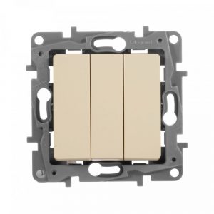 Выключатель трехклавишный Legrand Etika 672313 (слоновая кость)