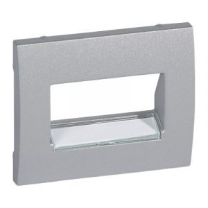 Лицевая панель с держателем этикеток для информационной розетки RJ45 1 или 2 выхода - Алюминий - Galea Life — изображение 1