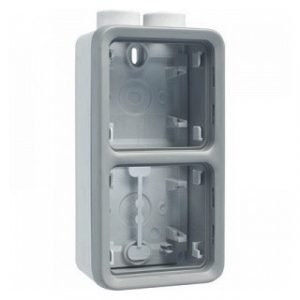 Двухместная монтажная коробка - 2 поста - вертикальная установка - ISO 20 - Серый - Программа Plexo — изображение 1