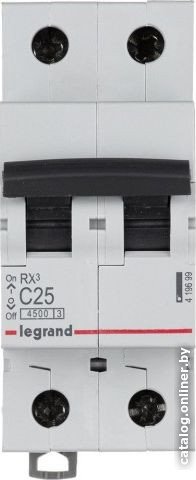 Автоматический выключатель Legrand 419699 2П C 25A RX3 4,5kA
