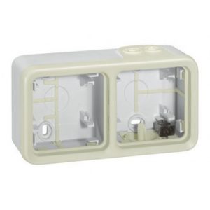 Двухместная монтажная коробка - 2 поста - горизонтальная установка - Белый - Программа Plexo — изображение 1