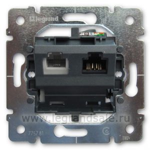 Телефонная розетка VDI двойная RJ45/RJ11 - коннектор категории 6 UTP. Galea Life — изображение 1