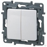 Выключатель двухклавишный Legrand Etika 672302 (слоновая кость)