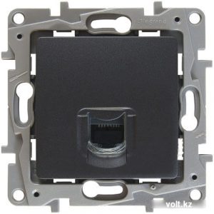 Розетка компьютерная RJ-45 5e UTP Legrand Etika 672641 (антрацит)