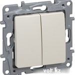 Выключатель двухклавишный Legrand Etika 672302 (слоновая кость)
