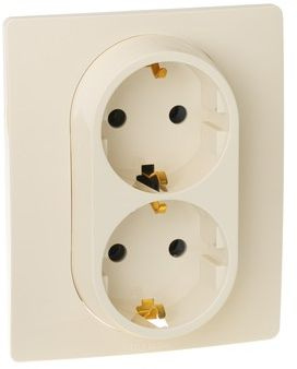 Розетка Legrand Etika 2X2К+З на винтах 672323 (слоновая кость)