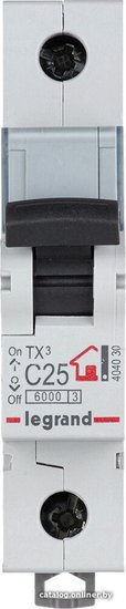 Автоматический выключатель Legrand 404030 1П C25A TX3 6000/6kA