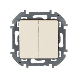 Выключатель двухклавишный Legrand 673621 Inspiria с/у 10 А ~250В безвинтовые зажимы слоновая кость — изображение 2