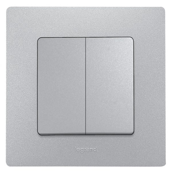 Переключатель двухклавишный Legrand 672412 Etika 10 A 250 В алюминий