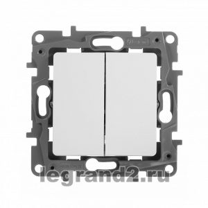 Выключатель двухклавишный Legrand Etika 10 A 250 В белый — изображение 3