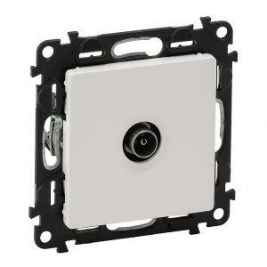 Valena LIFE.Розетка ТВ c топологией "звезда" 0-2400 МГц.С лицевой панелью.Белая — изображение 1