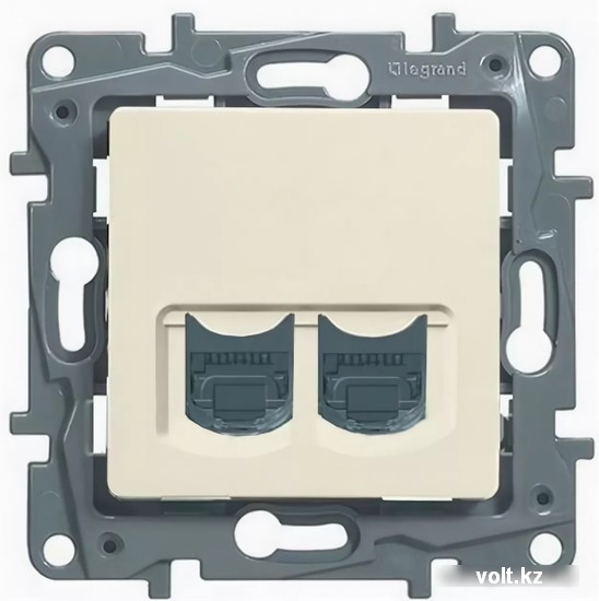 8986949d-4af2-4390-9f30-cee7a5f68912-1 Розетка компьютерная 2XRJ45 5e UTP Legrand Etika 672355 (слоновая кость)