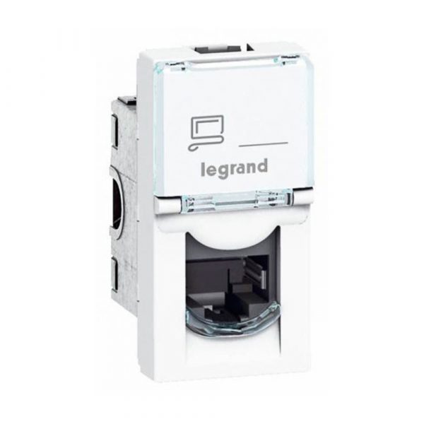Розетка компьютерная RJ45 Cat5e UTP Legrand Mosaic 076551 (белый)