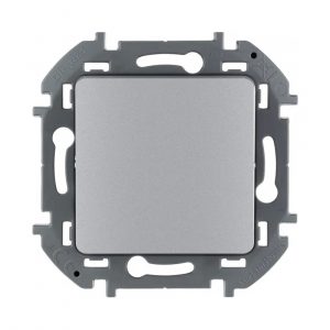 Выключатель одноклавишный Legrand 673602 Inspiria с/у 10 А ~250В безвинтовые зажимы алюминий — изображение 1