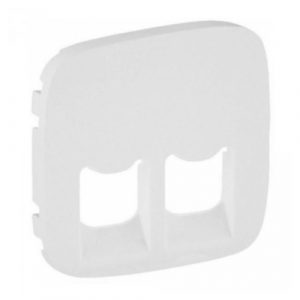 Лицевая панель для двойных телефонных/информационных розеток. Белый. Valena ALLURE — изображение 1