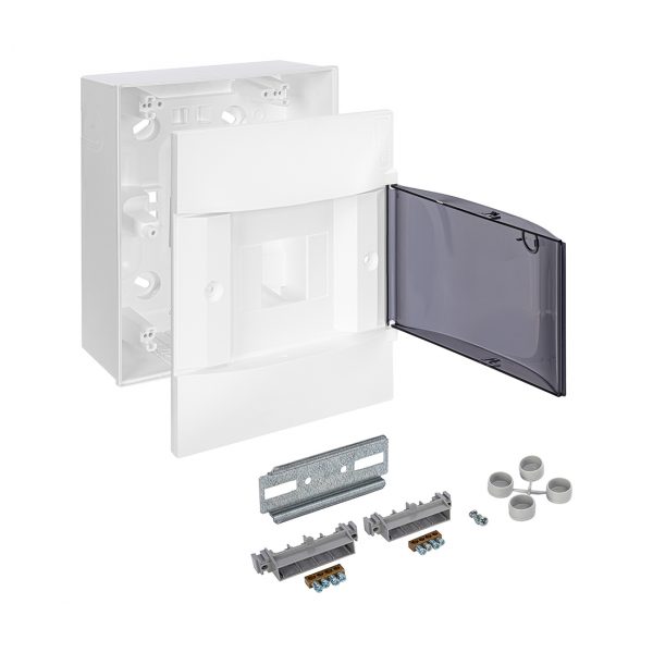 Щиток пластиковый навесной Practibox S 1х4 дым. дверь Legrand 134614