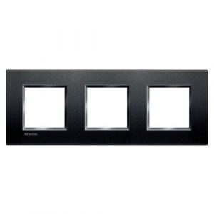 LNA4802M3AR LivingLight Рамка прямоугольная, 3 поста, цвет Антрацит — изображение 1