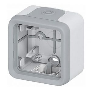 Коробка для накладного монтажа с мембранными сальниками - 1 пост - Серый - Программа Plexo — изображение 1