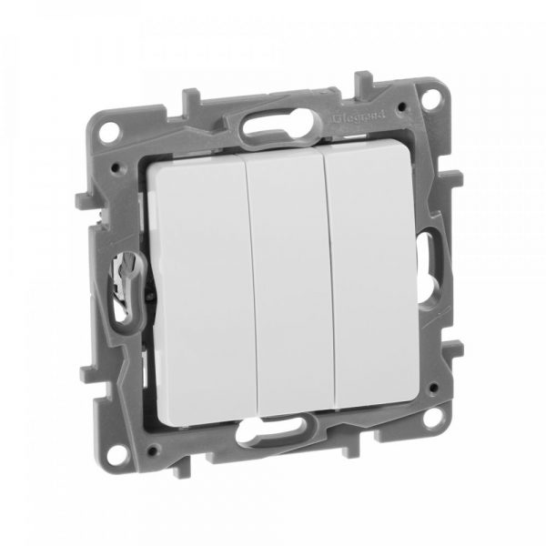 Выключатель трехклавишный Legrand Etika 10 A 250 В 672213 (белый)