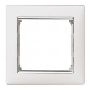 Рамка 1 пост Белый/Серебряный штрих Valena — изображение 1