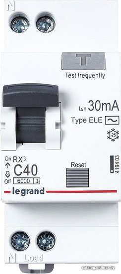 АВДТ Legrand RX3 30мА 40А 1П+Н AC 419403