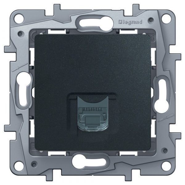 Розетка компьютерная RJ-45 5e UTP Legrand Etika 672641 (антрацит)