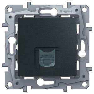 Розетка компьютерная RJ-45 5e UTP Legrand Etika 672641 (антрацит) — изображение 6