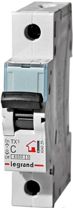 Автоматический выключатель Legrand 404029 1П C20A TX3 6000/6kA
