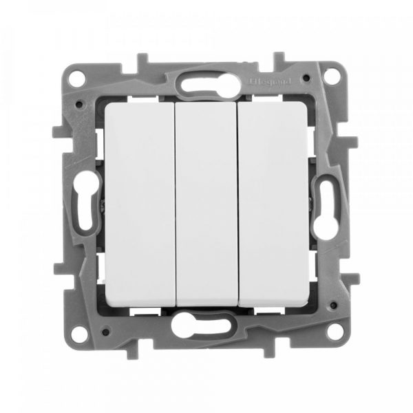 Выключатель трехклавишный Legrand Etika 10 A 250 В 672213 (белый)