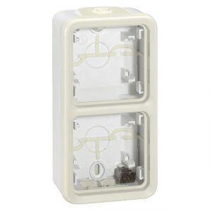 Двухместная монтажная коробка - 2 поста - вертикальная установка - Белый - Программа Plexo — изображение 1