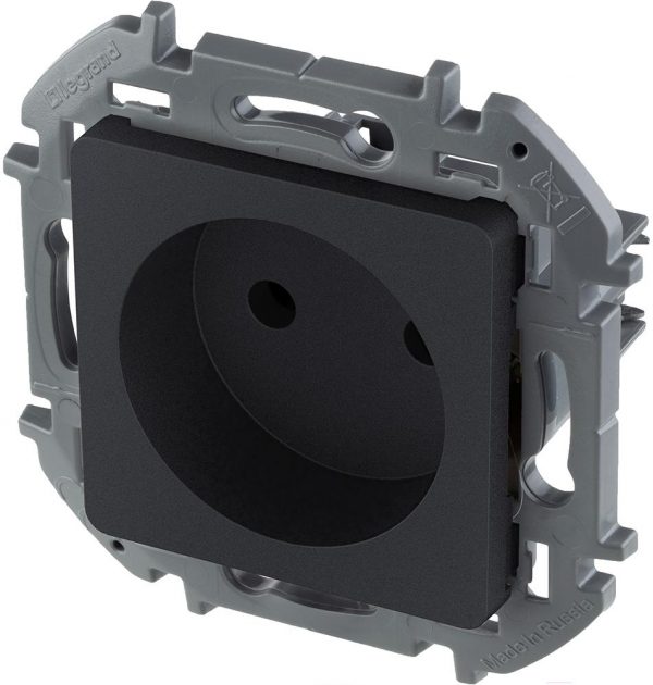 Розетка Legrand Inspiria 2К 16 А 250 В 673713 (антрацит)
