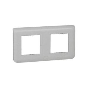 Рамка пластиковая горизонтальная Mosaic 2Х2 модуля Алюминий — изображение 1