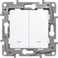 Выключатель двухклавишный с подсветкой Legrand Etika 10 A 250 В 672204 (белый)