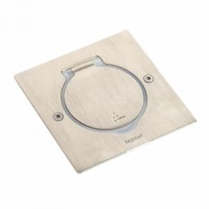 Встроенный Блок IP44 Квадратный - 2 модуля - Нержавеющая сталь — изображение 1