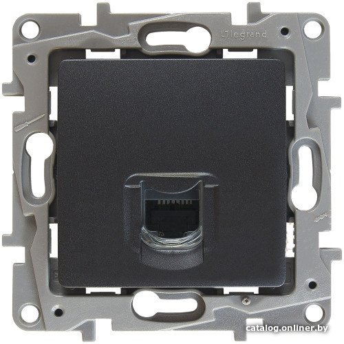Розетка компьютерная RJ-45 5e UTP Legrand Etika 672641 (антрацит)