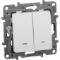 Выключатель двухклавишный с подсветкой Legrand Etika 10 A 250 В 672204 (белый)