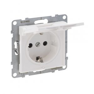 Розетка 2К+З Suno 16А 250В с з/ш с крышкой IP21 безвинт.зажим Белый — изображение 1