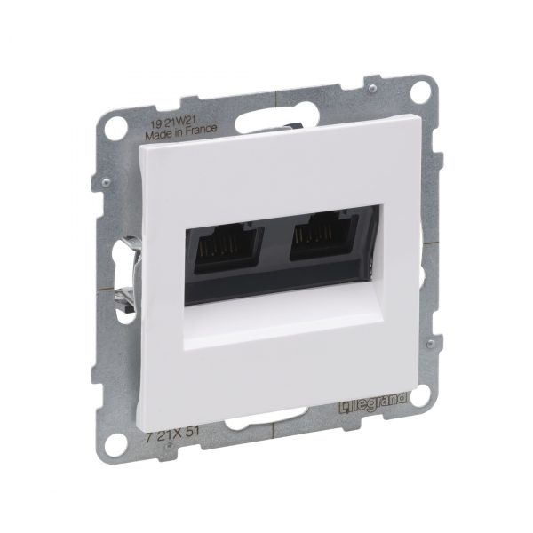 8b6c88d2-f303-4548-97eb-c5e260172622-1 Информационная розетка двойная Suno RJ45 Кат.5e UTP Белый