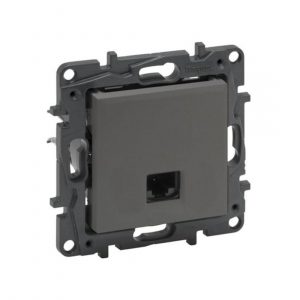 Информационная розетка одинарная Niloe Step RJ45 Кат.6e UTP Сталь — изображение 1