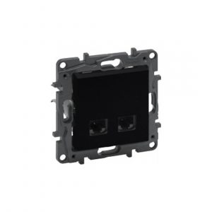 Информационная розетка двойная Niloe Step 2хRJ45 Кат.5e UTP Чёрный — изображение 1