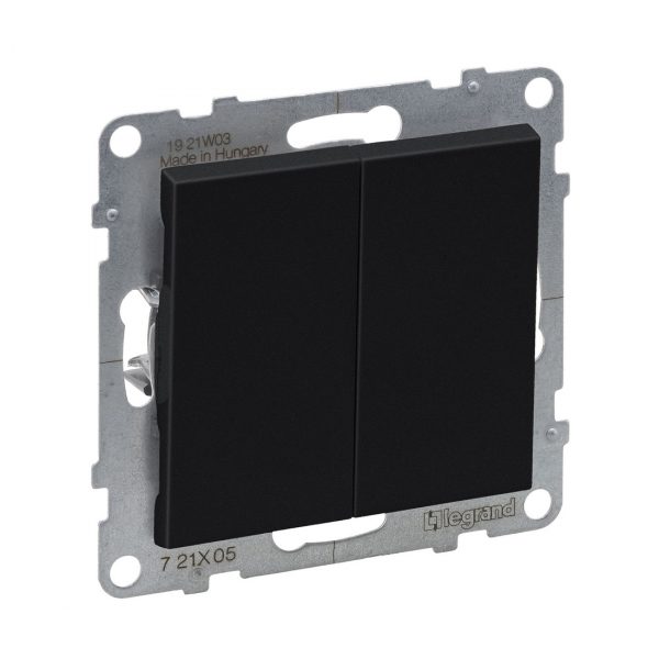 37c169f9-da65-4db4-9012-f221136094f6-1 Выключатель двухклавишный Suno 10А 250В безвинт.зажим Антрацит
