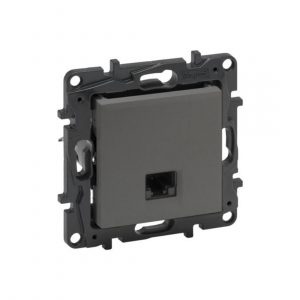 Информационная розетка одинарная Niloe Step RJ45 Кат.5e UTP Сталь — изображение 1