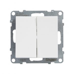 Выключатель двухклавишный Suno 10А 250В безвинт.зажим Белый — изображение 2